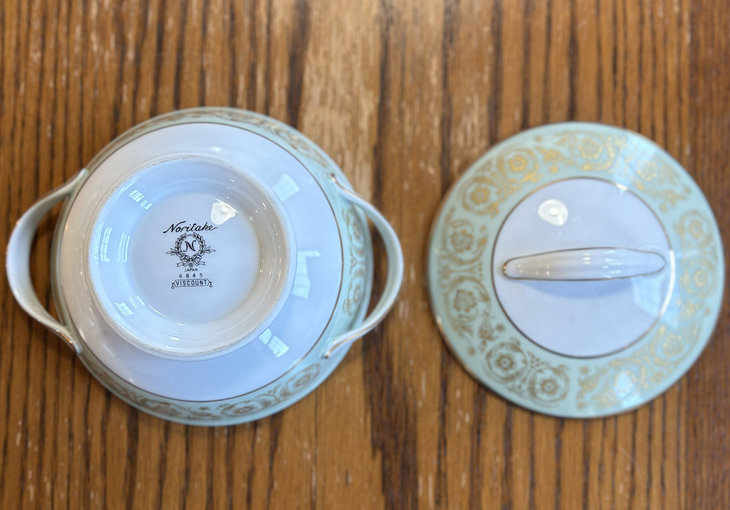 Massive Vintage Noritake Fine China Dinnerware Set 137 Pieces Raphael Pattern - Noritake Japan Fine China 130+ Pc Set: Viscount, Gold Green Scroll