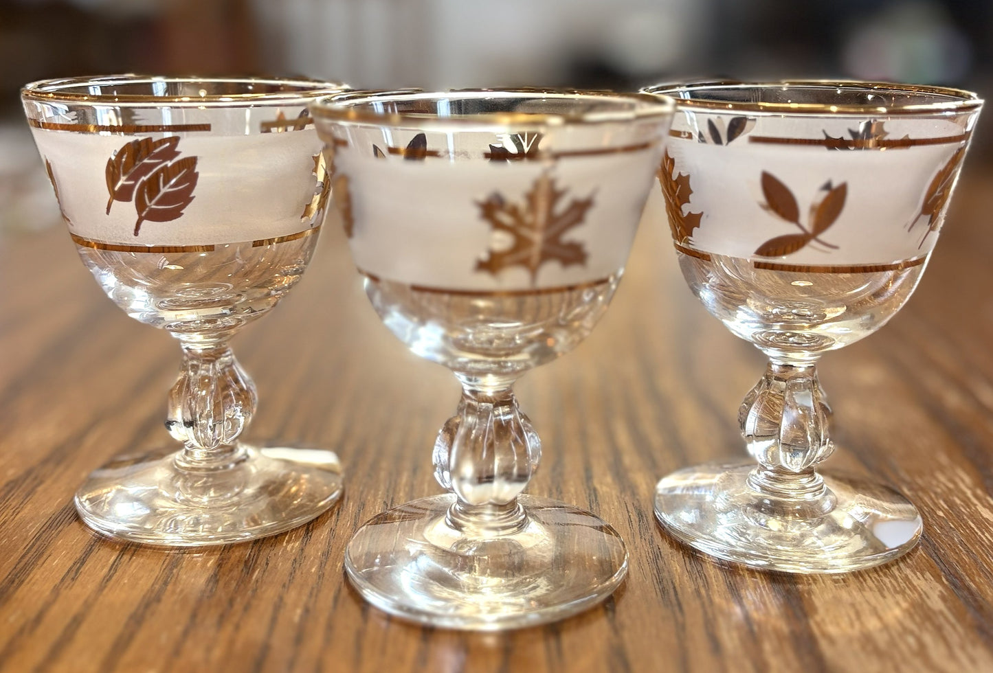 Rare Large 60+ Piece Collection Vintage Libbey 22K Gold Leaf Frosted Glassware - Libbey Golden Foliage 60+ Pc Master Set: Highballs, Rocks, Goblets & Cordials