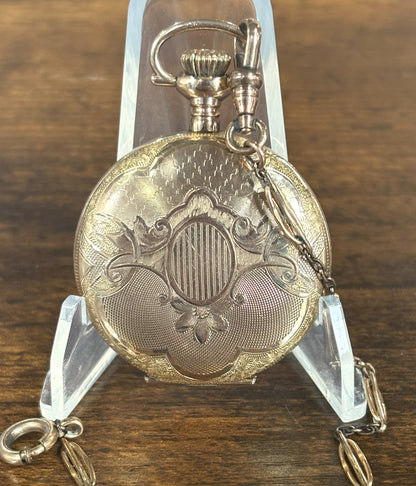Antique 1908 Illinois Pocket Watch Grade 17211 Jewel Hunter Case w/ GF Chain - 1908 Illinois 11 Jewel Pocket Watch + GF Chain Grade 172 For Repair or Parts