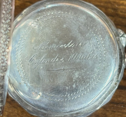 Antique Swiss .800 Silver Pocket Watch 10 Jewel For Repair/Parts - Vintage Swiss Ladies Pocket Watch, .800 Silver Case Non-Working