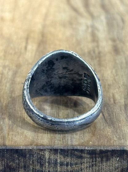 Vintage 1976 Mulcahey School Class Ring Sterling Silver by O'Neil Co Size 9 - O'Neil Co Sterling Silver 1976 Mulcahey School Ring Orange Stone Size 9