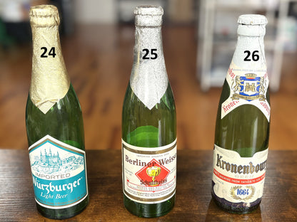 20 Plus Assorted International Beer Bottles Full and Empty Vintage Mix - Antique Beer Bottle Multi-Listing: Over 20 Global Brands Rare Variants Included