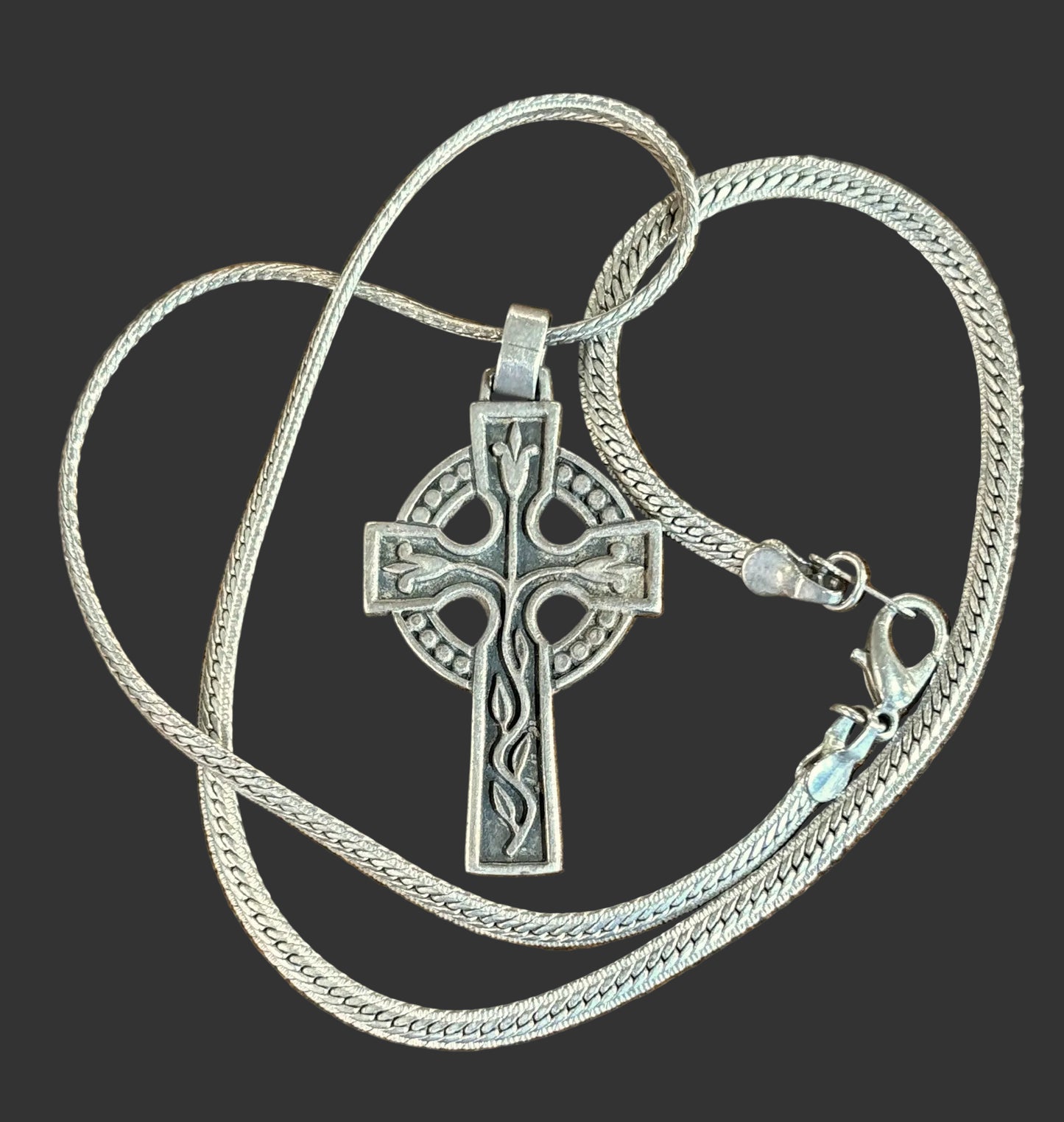 James Avery Retired Sterling Silver Large Celtic Lily Cross Necklace - Authentic James Avery Retired Large Celtic Lily Cross Pendant