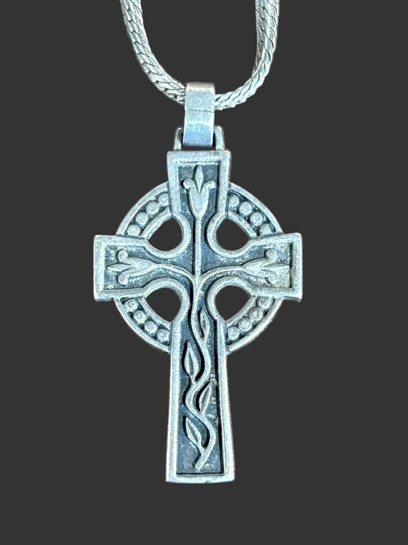James Avery Retired Sterling Silver Large Celtic Lily Cross Necklace - Authentic James Avery Retired Large Celtic Lily Cross Pendant