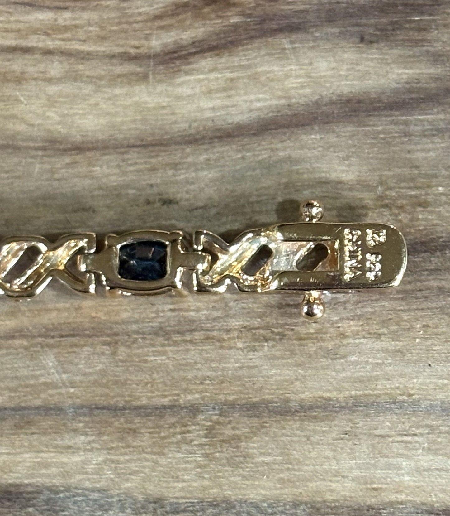 Vintage Ross-Simons 925 Sterling Silver Sapphire & Faux Diamond Tennis Bracelet - Ross-Simons R Hallmark Blue Sapphire Tennis Bracelet Gold & 925 Silver