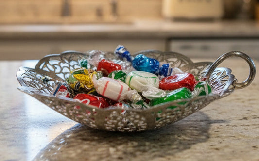 Vintage International Silver Company Lovelace 1428 Pierced Candy Dish - Lovelace Pattern International Silver Silverplate Bon Bon Bowl
