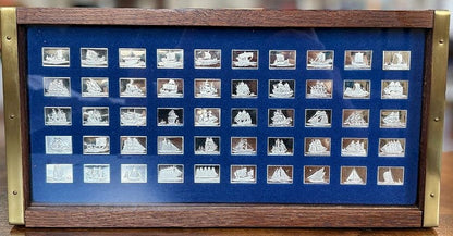 Franklin Mint "The Great Sailing Ships of History" 50 Mini-Ingot Set - Complete Collection: Franklin Mint Great Sailing Ships Sterling Silver Ingots