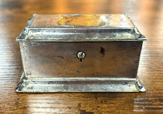Antique Quadruple Plate Silver Jewelry Casket - Late 19th Century Quadruple Silver Plate Trinket Box