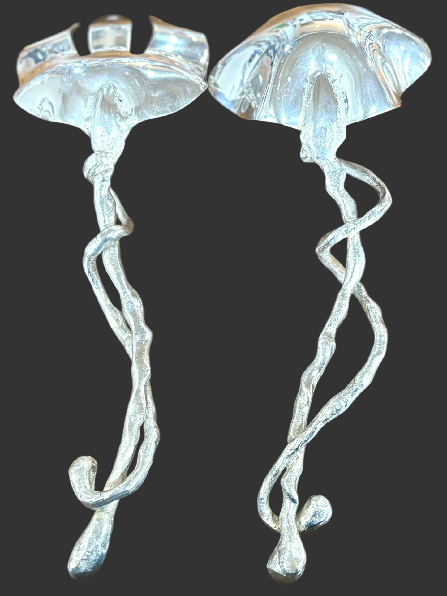 Serving Fork and Spoon 2 Piece Abstract Handle Set - Stunning Antique Salad Fork and Spoon Serving Set 2pc