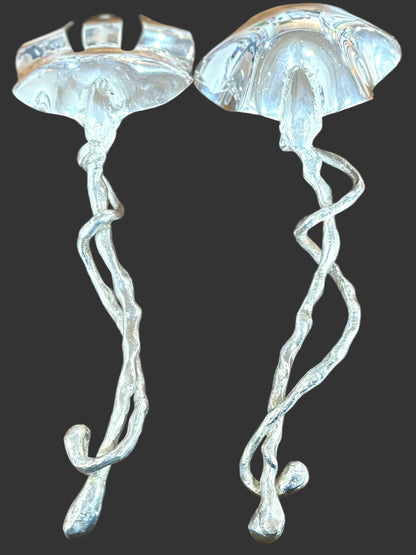 Serving Fork and Spoon 2 Piece Abstract Handle Set - Stunning Antique Salad Fork and Spoon Serving Set 2pc