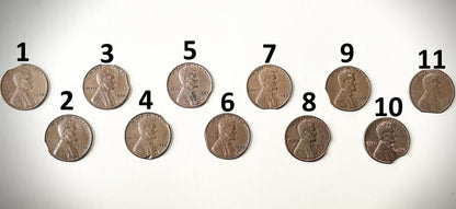 Lincoln Wheat & Memorial Cent Clipped Planchet Mint Error Choose Your Date - Genuine U.S. Mint Error Pennies: Clipped Planchets (1940–1976) Pick Your Coin
