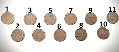 Lincoln Wheat & Memorial Cent Clipped Planchet Mint Error Choose Your Date - Genuine U.S. Mint Error Pennies: Clipped Planchets (1940–1976) Pick Your Coin