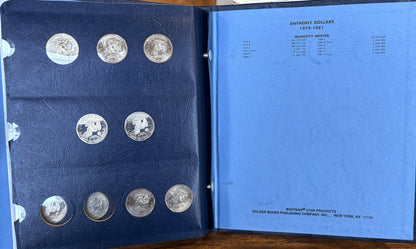 Complete Set of Susan B Anthony Dollars 1979-1981-S All Types, Whitman Album - Beautiful Coins, Including 1981-S Proof Variety II 16 In Total