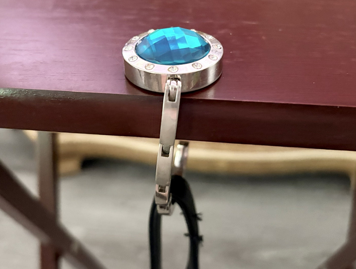 Blue Gemstone Accent Handbag Hanger - Turquoise Hang'em High Purse Hanger