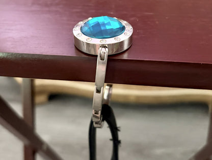 Blue Gemstone Accent Handbag Hanger - Turquoise Hang'em High Purse Hanger