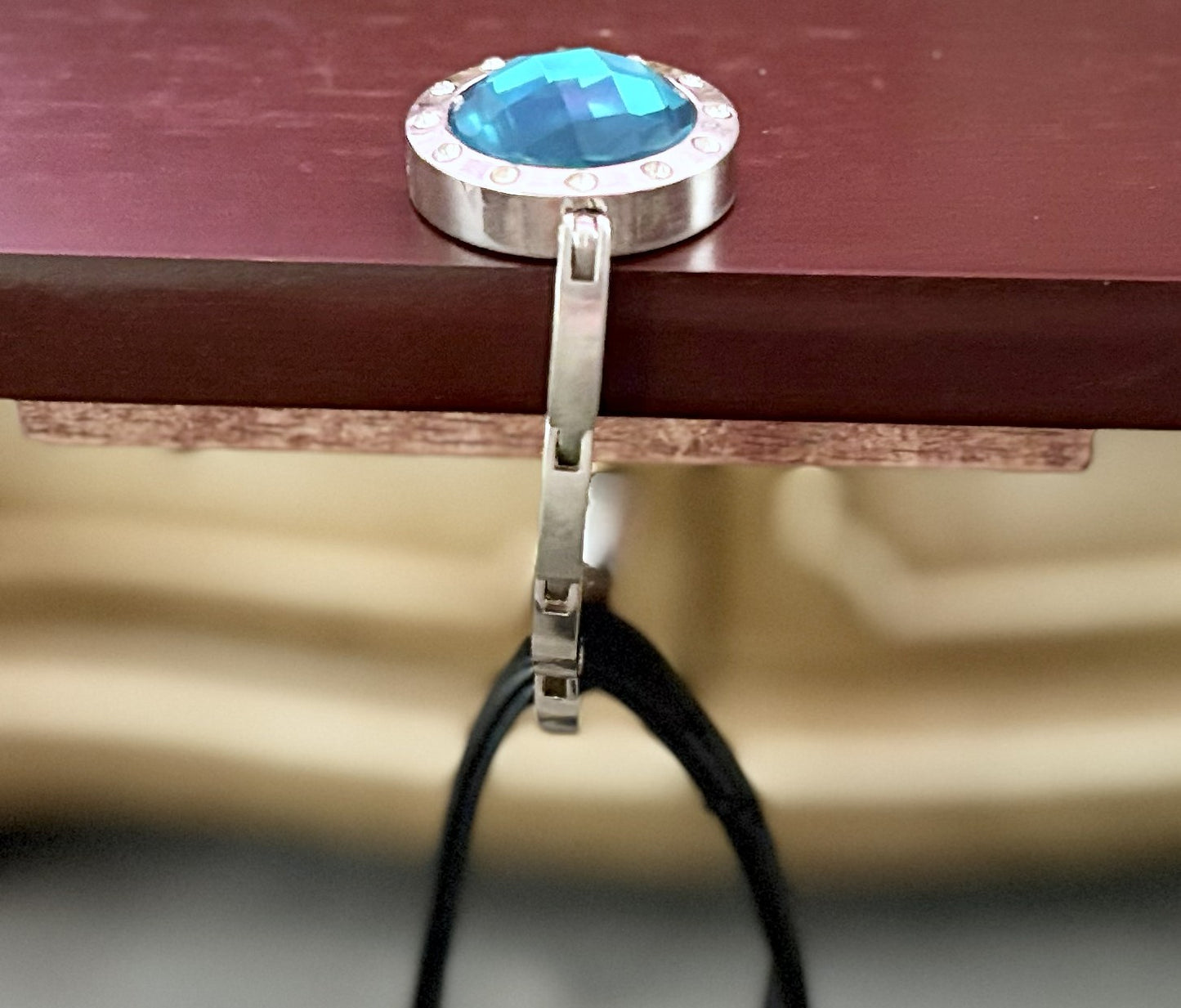 Blue Gemstone Accent Handbag Hanger - Turquoise Hang'em High Purse Hanger