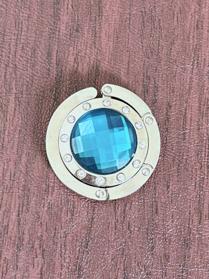 Blue Gemstone Accent Handbag Hanger - Turquoise Hang'em High Purse Hanger