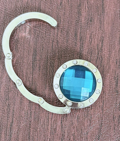 Blue Gemstone Accent Handbag Hanger - Turquoise Hang'em High Purse Hanger