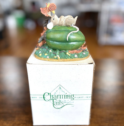 Vintage Charming Tails "Garden Naptime" Figurine *Damaged - Damaged Antique Garden Naptime Charming Tails Figure in Box