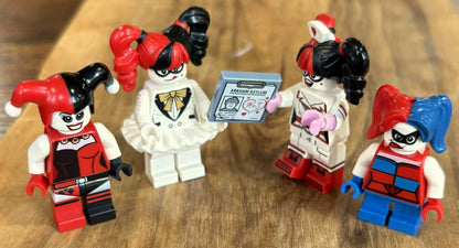 LEGO Minifigure Lot of Four Harley Quinn Batman Villain Set - Rare Lego Lot Four Harley Quinn Minifigs