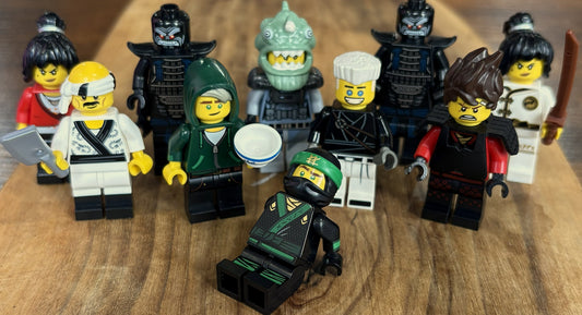 LEGO Minifigure Lot of Ten Ninjago Team and Villains Set - Rare Lego Lot 10 Ninjago Minifigs