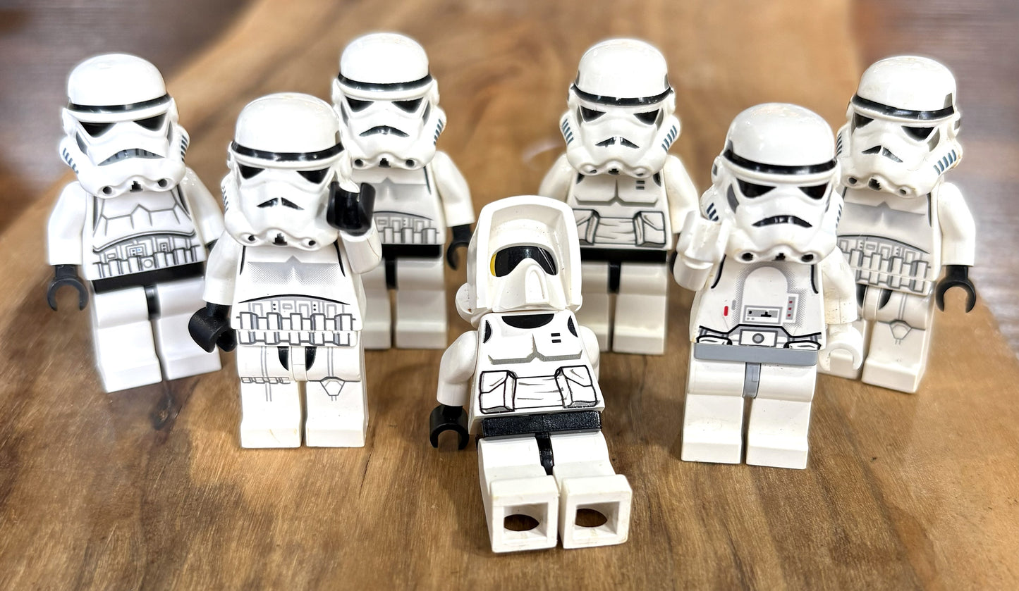 LEGO Minifigure Star Wars Lot of 7 Scout/Storm Troopers - Rare LEGO Star Wars Stormtrooper 7pc Lot