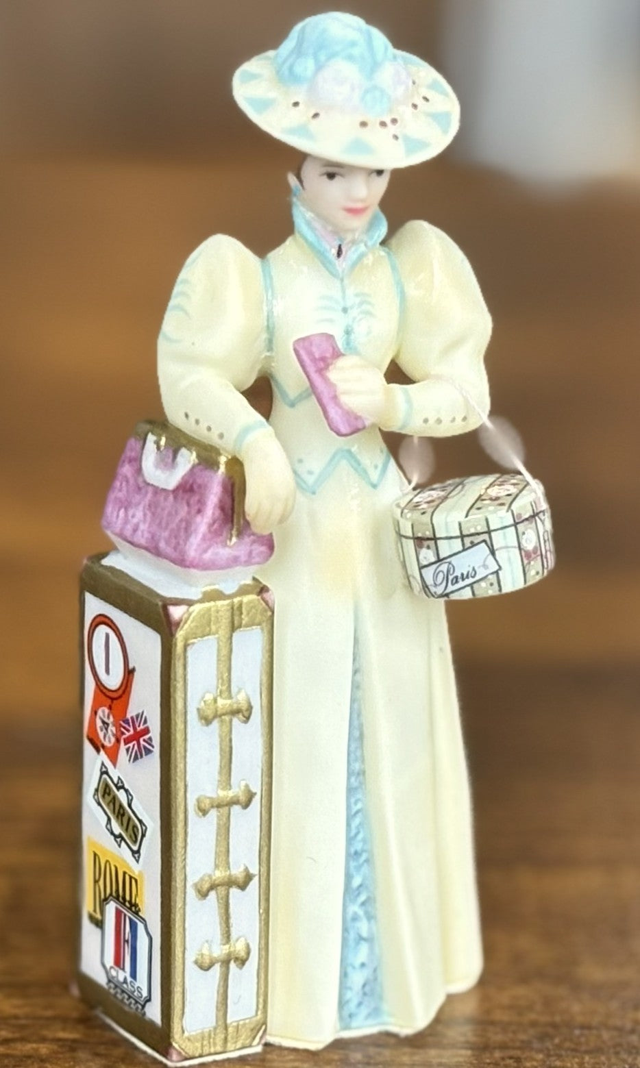 Lot of 5 Mini Avon Figurines and 3 Stands - Large Lot of Mini Avon Porcelain Figurines