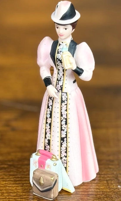 Lot of 5 Mini Avon Figurines and 3 Stands - Large Lot of Mini Avon Porcelain Figurines