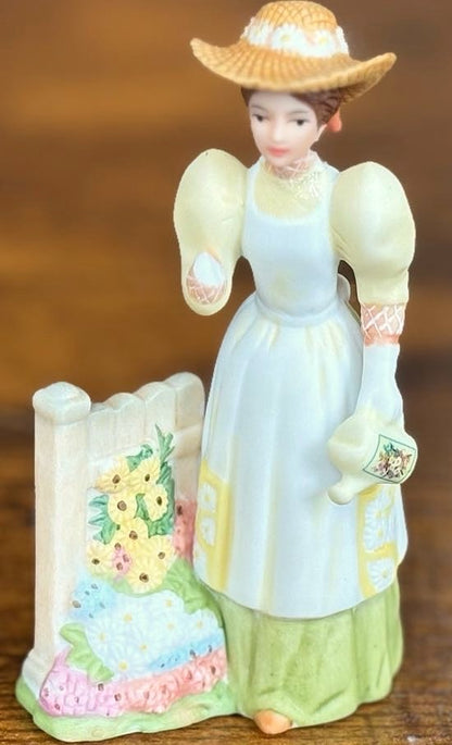 Lot of 5 Mini Avon Figurines and 3 Stands - Large Lot of Mini Avon Porcelain Figurines