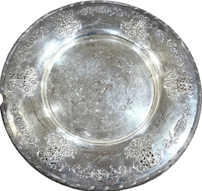 Vintage Ardsley Tudor Plate Onedix Community 2008 Floral Serving Plate - Stunning Floral Motif Sterling Plate Serving Dish