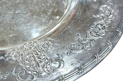Vintage Ardsley Tudor Plate Onedix Community 2008 Floral Serving Plate - Stunning Floral Motif Sterling Plate Serving Dish