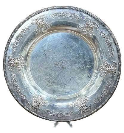 Vintage Ardsley Tudor Plate Onedix Community 2008 Floral Serving Plate - Stunning Floral Motif Sterling Plate Serving Dish