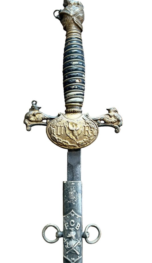 Vintage Knights of Pythias Masonic Sword - Rare Knights of Pythias Sword and Scabbard FCB Engraved