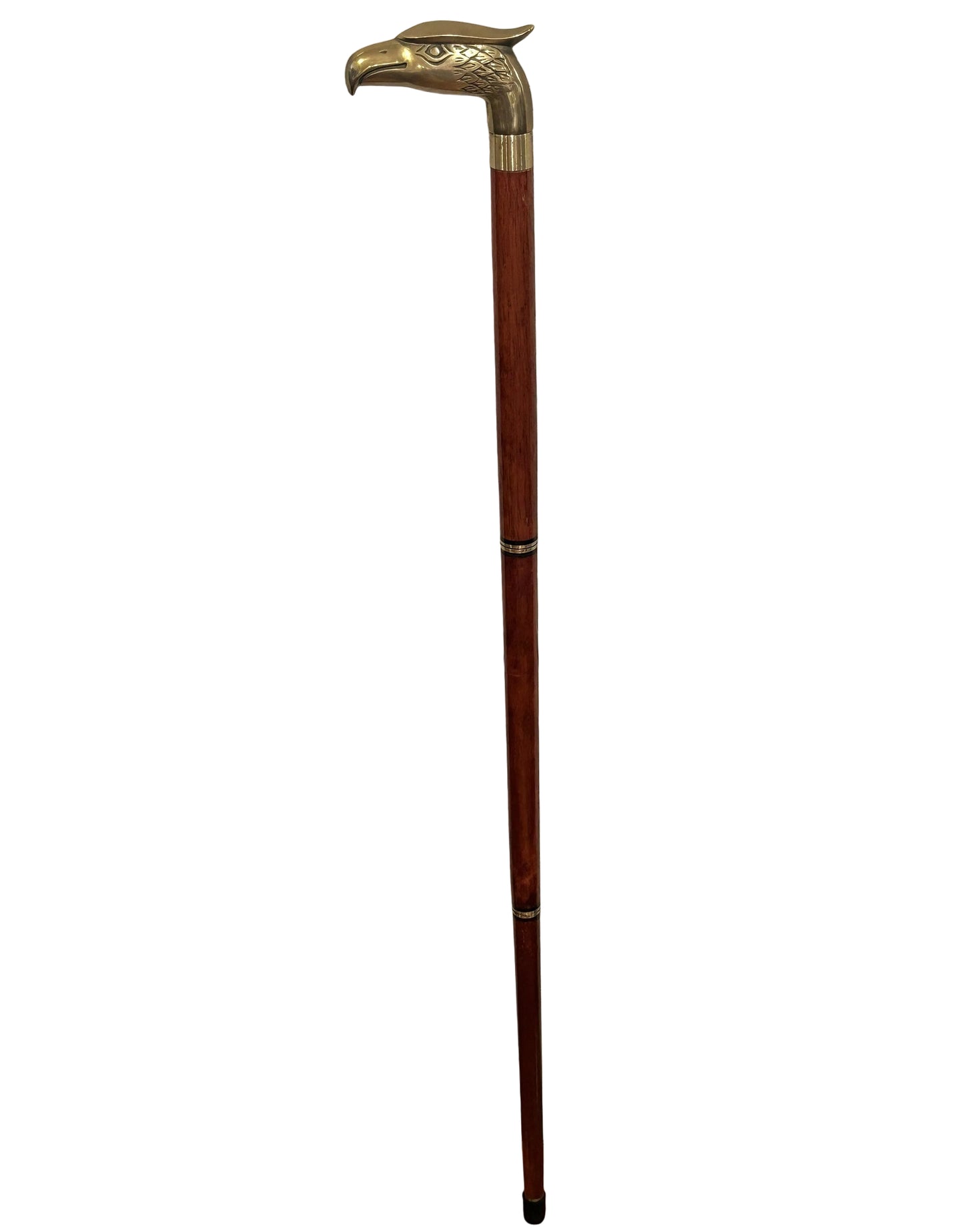 Vintage Smugglers Cane Brass Eagle Head Wooden 3 Fold Stick - Rare Brandy's Cane Bird Head Trifold Wood Mobility Aid