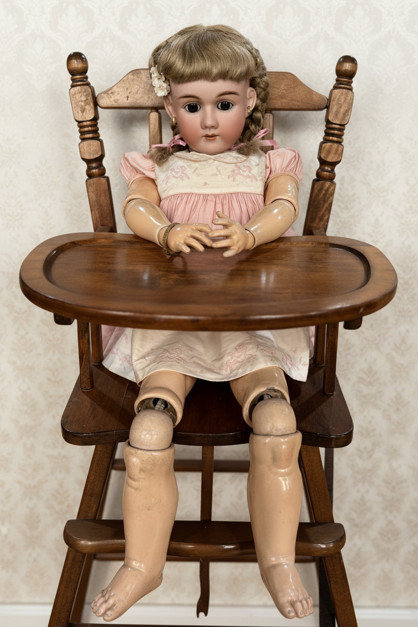 Antique 32" German Handwreck Bisque Doll - Rare 32 Inch Large German Doll