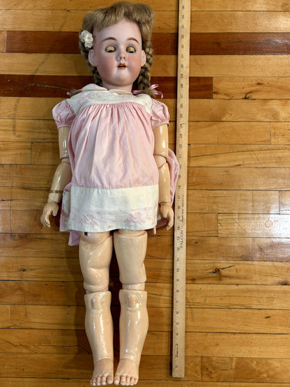 Antique 32" German Handwreck Bisque Doll - Rare 32 Inch Large German Doll