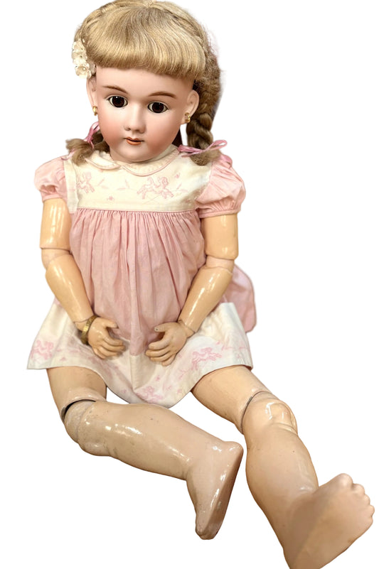 Antique 32" German Handwreck Bisque Doll - Rare 32 Inch Large German Doll