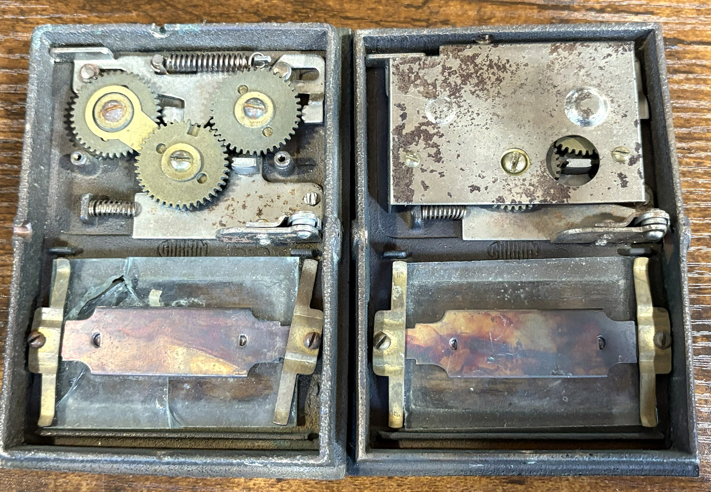 Antique Post Office Lock Box Dual Dial Lot of Four - USPS Postal Box Corbin Eagle Lot of 4