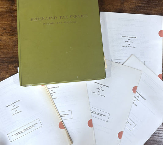1972 Federated Tax Service Principles and Procedures Unused At-Home Course/Certification - Vintage At-Home Tax Certification Course
