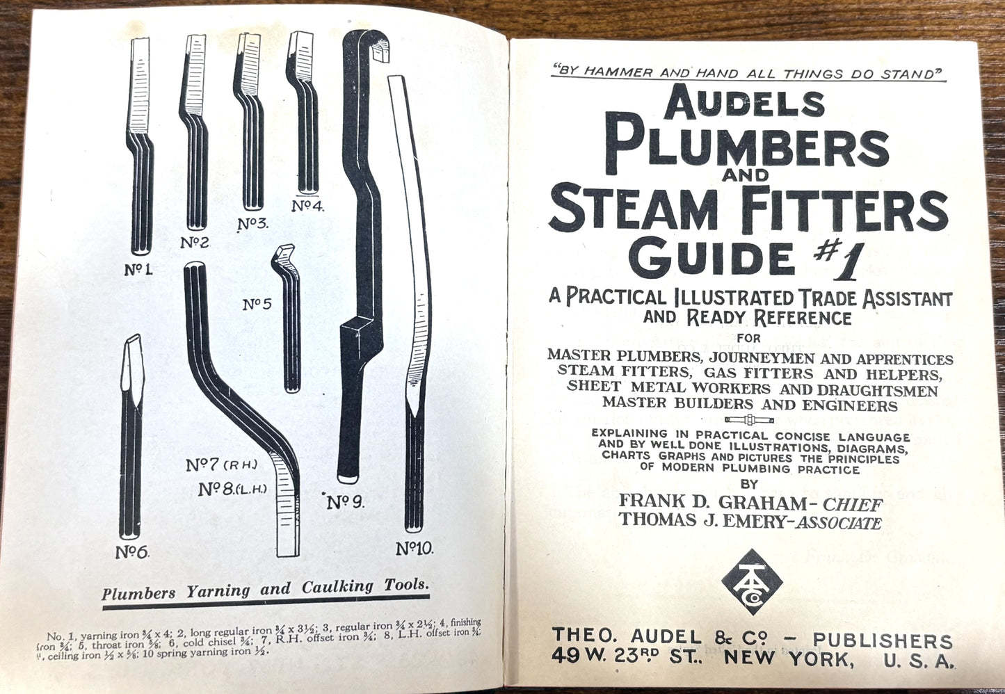 Audel's Plumber and Steam Fitter #1 Guide Book - Vintage Guidebook Plumbing & Steam Fitters