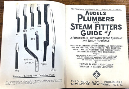 Audel's Plumber and Steam Fitter #1 Guide Book - Vintage Guidebook Plumbing & Steam Fitters