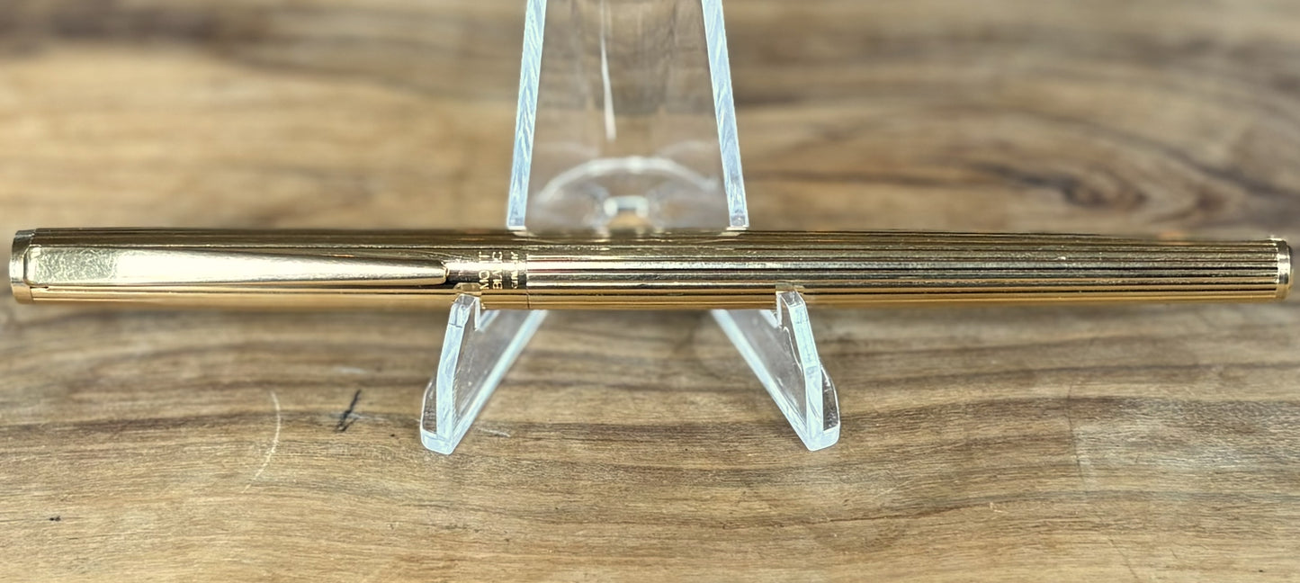 Montblanc Noblesse Rollerball Empty Pen Gold Plated - Rare Gold Plated Montblanc Noblesse Empty Rollerball Pen