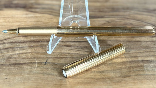Montblanc Noblesse Rollerball Empty Pen Gold Plated - Rare Gold Plated Montblanc Noblesse Empty Rollerball Pen