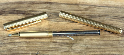 Montblanc Noblesse Rollerball Empty Pen Gold Plated - Rare Gold Plated Montblanc Noblesse Empty Rollerball Pen