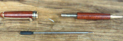 Vintage Rosewood Golf Ball Point Pen - Red Stained Wood Ball Point Pen With Golf Club Clip