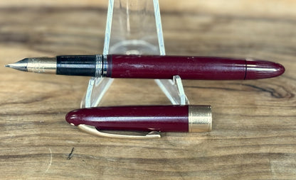 Vintage Sheaffer Pen Burgundy 14k Gold Nib - Sheaffer Imperial Fountain Burgundy 14K Gold Nib Pen