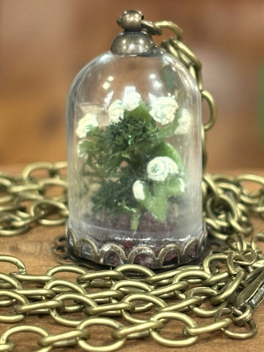 Real Insect Oddity Necklace Micro Moth Terrarium - Micro Moth Insect Terrarium Brass Necklace