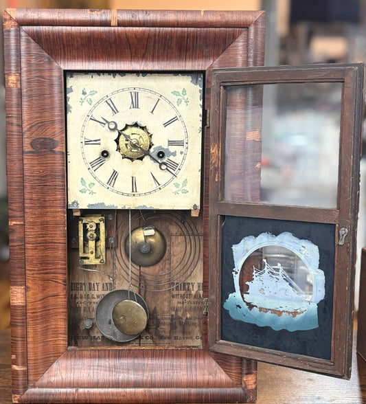 Antique New Haven Clock Co. Mini Ogee Eight Day and Thirty Hour - Rare 8 Day & 30 Hour New Haven Clock Co Mini Ogee
