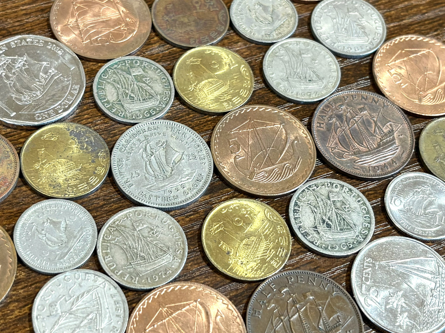 Nautical Ship-Themed Mystery World Coin Bundles - Lot of Mystery Coinage Boat & Ship Themed