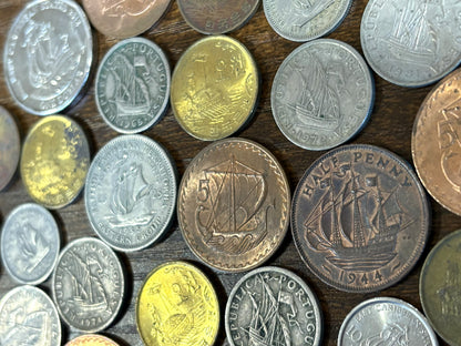 Nautical Ship-Themed Mystery World Coin Bundles - Lot of Mystery Coinage Boat & Ship Themed